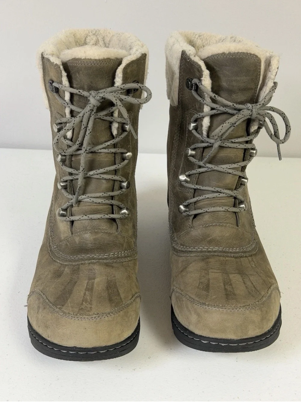 Sorel Women's Whistler Grey Lined Winter Snow Boots Waterproof Size 12